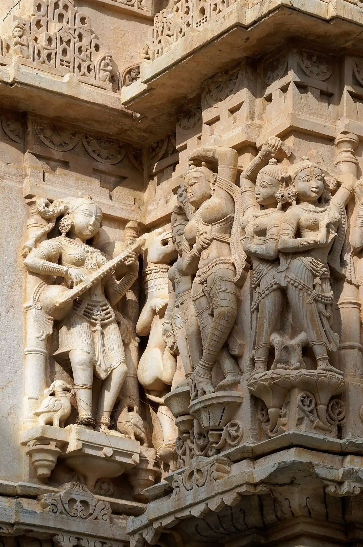 Carved stone figures on Jagdish Temple